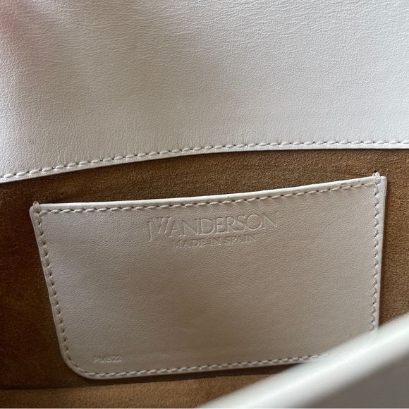 JW Anderson Women's White Leather Tie dye Chain Anchor Crossbody Purse Bag - Picture 9 of 12